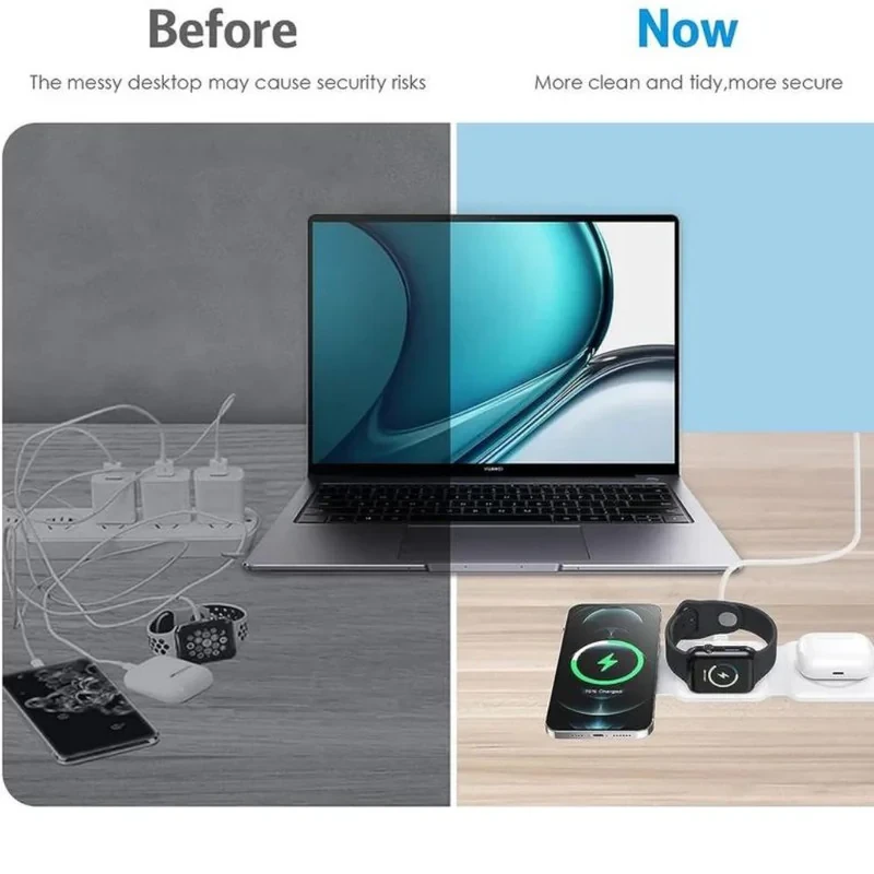 شارژر بی سیم مدل 3in1 magnetic wireless charger