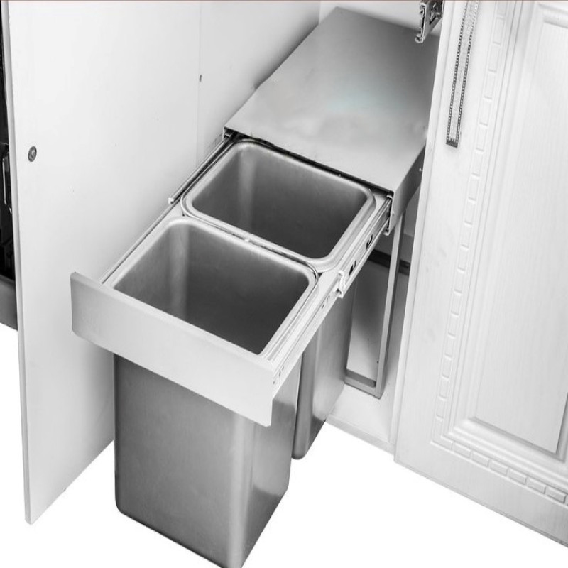 سطل زباله کابینتی مدل ریلی استیل ایکس K24