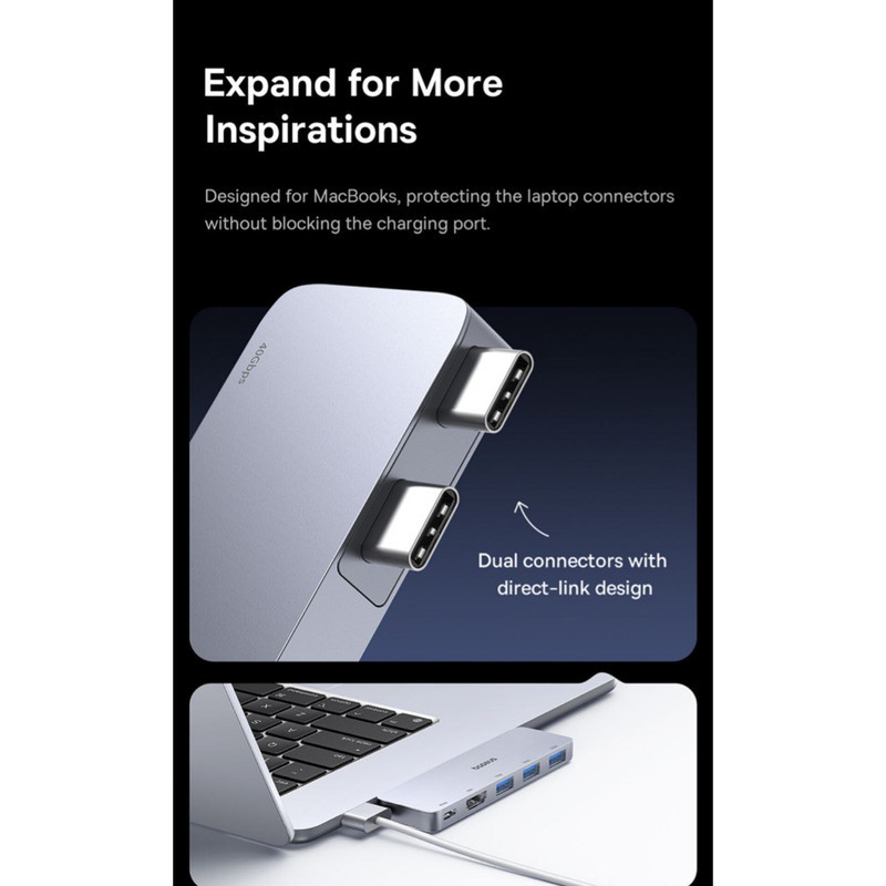 هاب 5 پورت USB-C بیسوس مدل UltraJoy Series BS-OH180