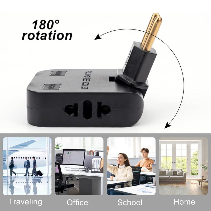 چندراهی برق مدل تاشو 4in1 W USB & type c