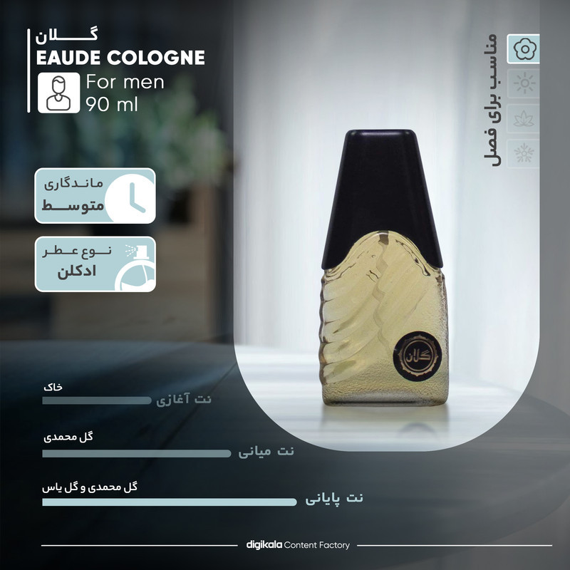 ادکلن مردانه گلان مدل EAUDE COLOGNE حجم 90 میلی‌لیتر