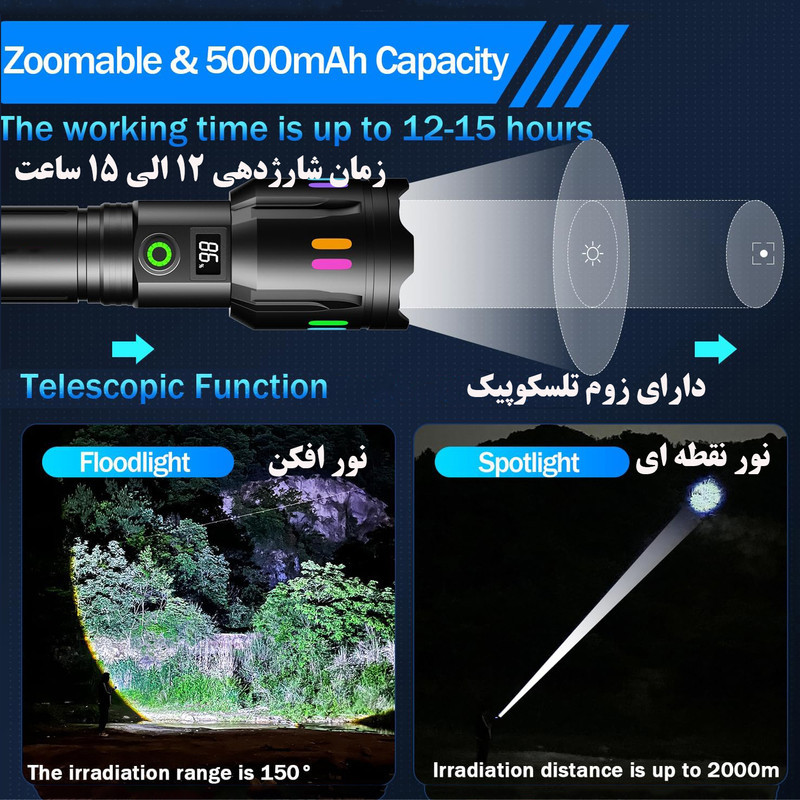 چراغ قوه دستی فلورسنت مدل F-335