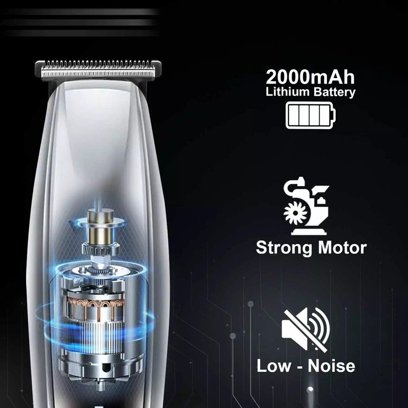 ماشین اصلاح موی سر و صورت وی جی ار مدل V-970 با تیغه استیل ضد زنگ، باتری قابل شارژ با 240 دقیقه استفاده، 5 سرعت قابل تنظیم، طراحی ارگونومیک و 3 شانه تنظیم طول 2، 3 و 4 میلی‌متر