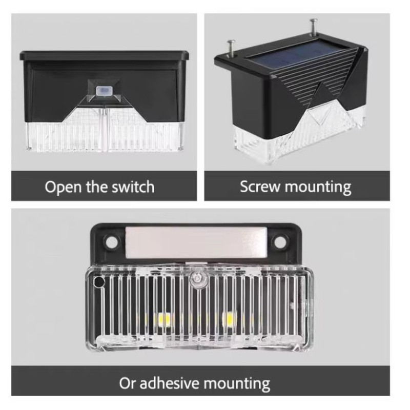 چراغ پارکی خورشیدی  طرح لب پله ای مدل SOLAR DECK LIGHTS مجموعه 12 عددی