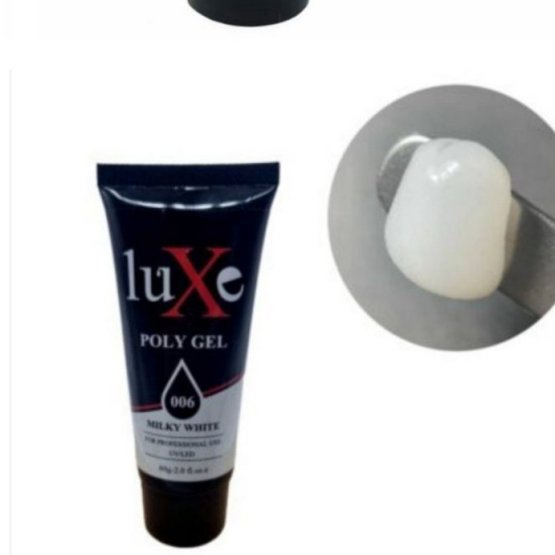 پلی ژل کاشت ناخن لوکسی مدل 006 حجم ۶۰ میلی‌لیتر رنگ شیری