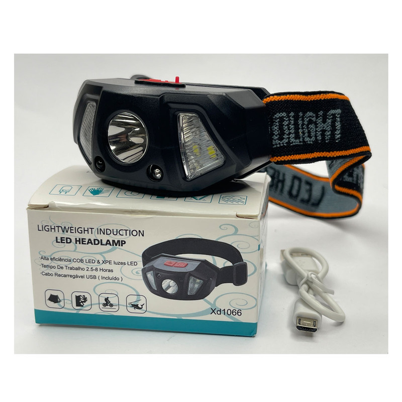 چراغ پیشانی مدل شارژی سنسور دار کد XD-1066 با نور مهتابی