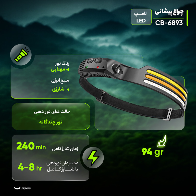 چراغ پیشانی مدل CB-6893