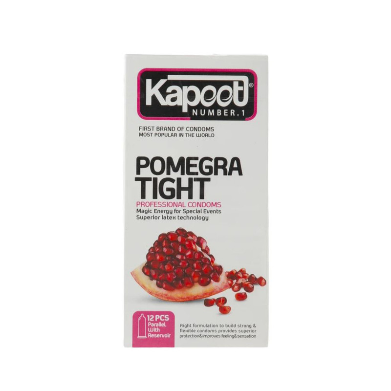کاندوم تنگ کننده کاپوت مدل pomegra tight دو بسته 12 عددی