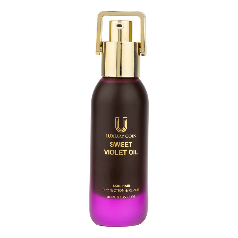 روغن بدن لاکچری کوین مدل VIOLET OIL مناسب برای انواع پوست حجم 40 میلی‌لیتر