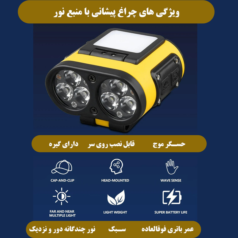 چراغ پیشانی مدل T152 با نور مهتابی