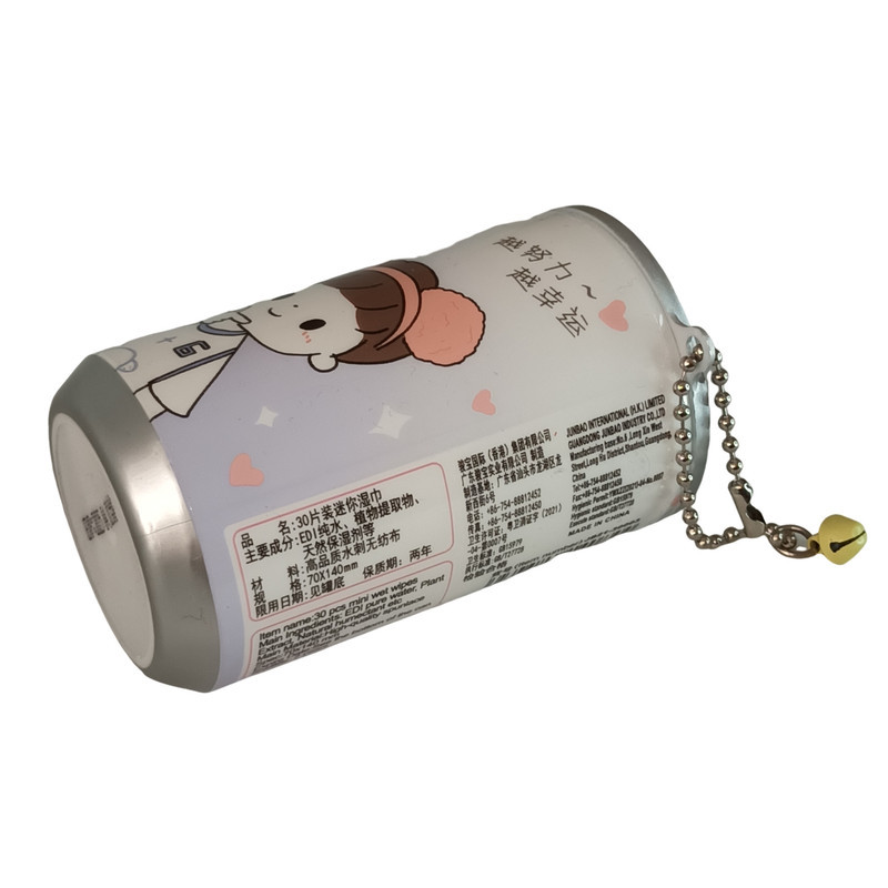 دستمال مرطوب مدل قوطی نوشابه فانتزی طرح پسرک شاد کد JB2130003-LV بسته 30 عددی
