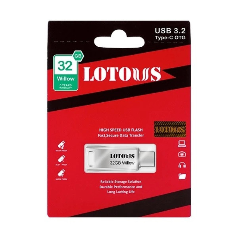 فلش مموری لوتوس مدل Willow ظرفیت 32 گیگابایت با رابط USB-C و USB3.2