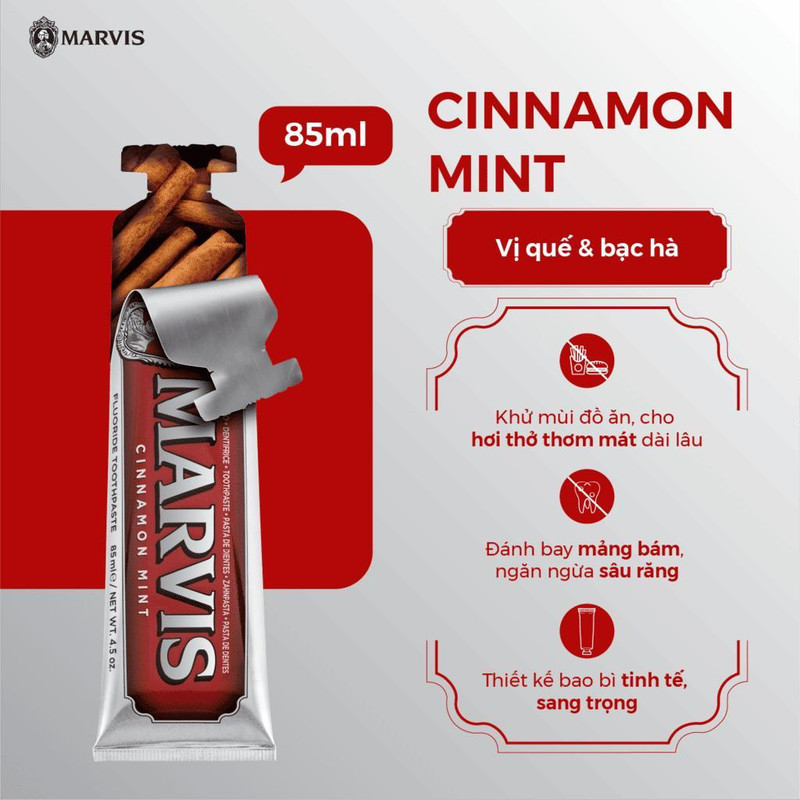 خمیر دندان مارویس مدل CINAMON حجم 85 میلی لیتر
