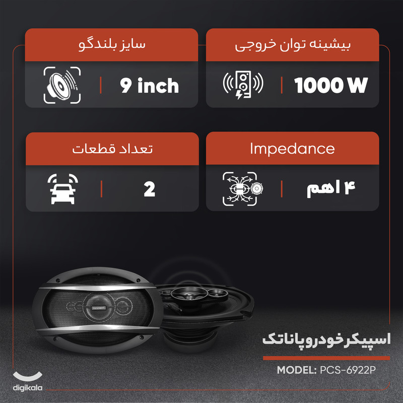 اسپیکر خودرو پاناتک مدل PCS-6922P بسته دو عددی