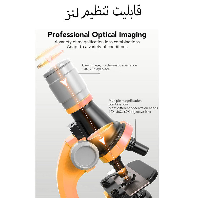 بازی آموزشی مدل میکروسکوپ طرح چراغدار کد 1013A-1 مجموعه 12 عددی