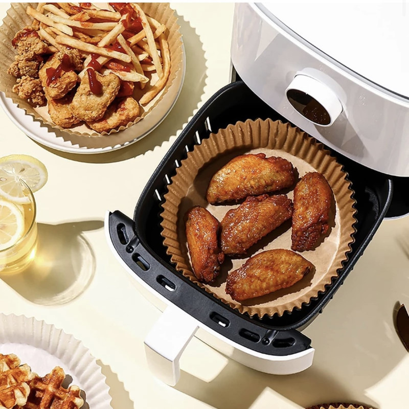 ورق نسوز شیرینی‌ پزی مدل کاغذ سرخکن هواپز طرح Air fryer مجموعه 50 عددی