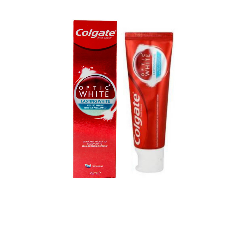 خمیردندان کلگیت سری optic white مدل Lasting white حجم 75 میلی لیتر