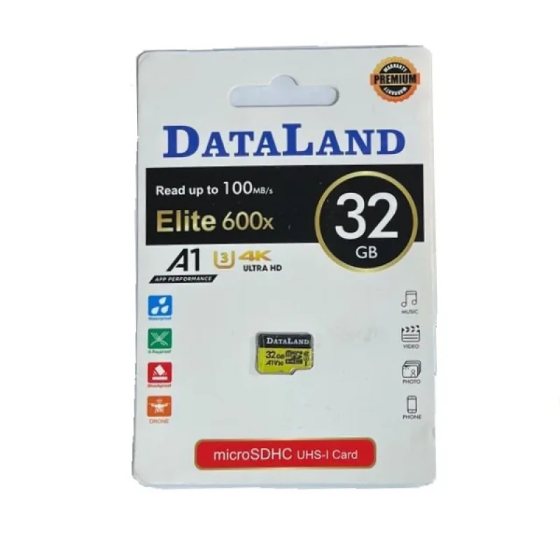 کارت حافظه microSDHC دیتالند مدل Elite 600x کلاس 10 استاندارد UHS-I U3 سرعت 100MBps ظرفیت 32 گیگابایت