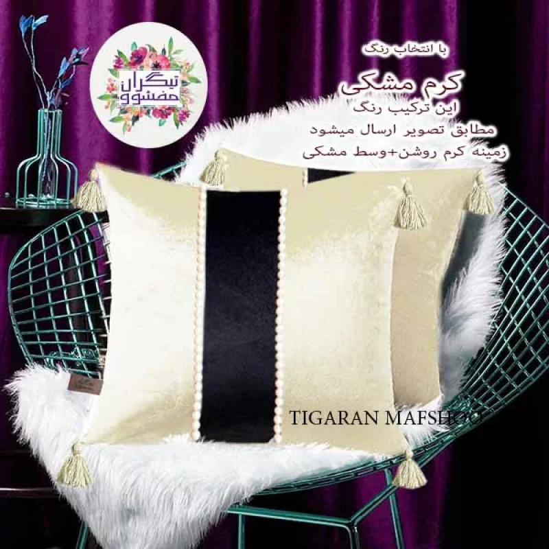 کوسن تیگران مفشوو مدل درباری سایز 40*40 سانتی متر مجموعه 2 عددی