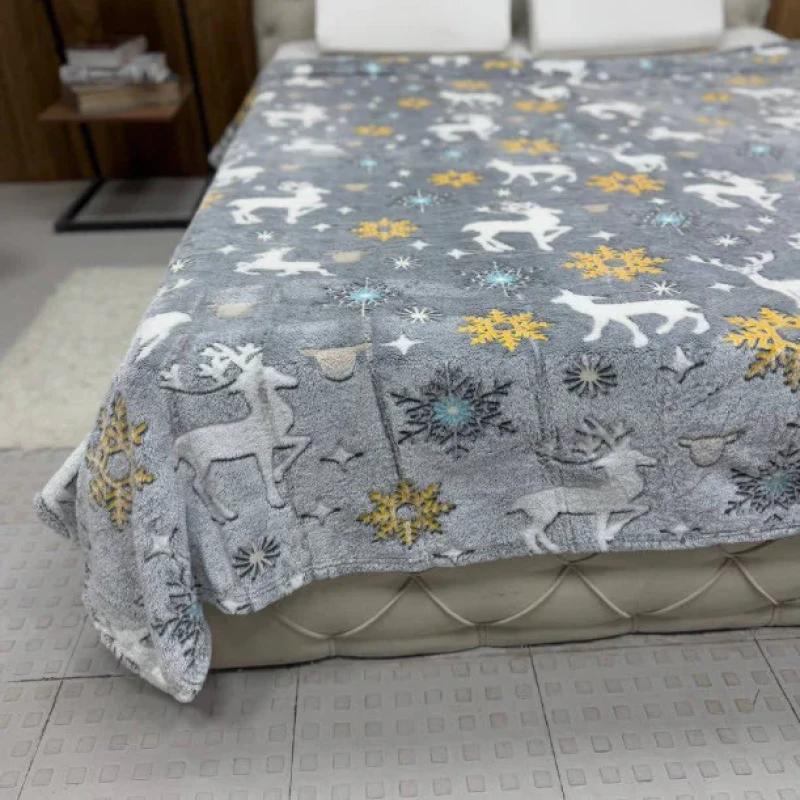 پتو 1 نفر ویراگیتا مدل شبنما کریسمس سایز 150x200 سانتی‌متر