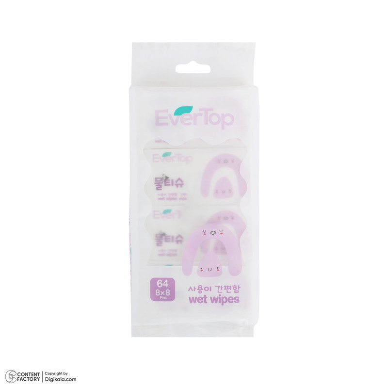 دستمال مرطوب اورتاپ مدل wetwipes مجموعه 8 عددی