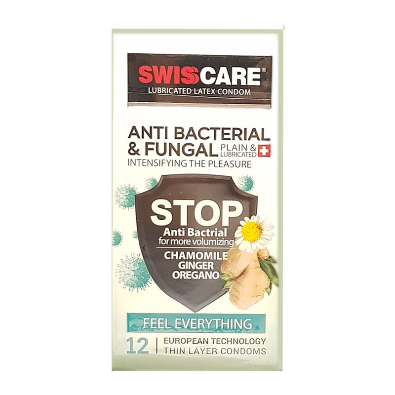 کاندوم سوئیس کر مدل ANTI BACTERIAL&FUNGAL بسته 12 عددی