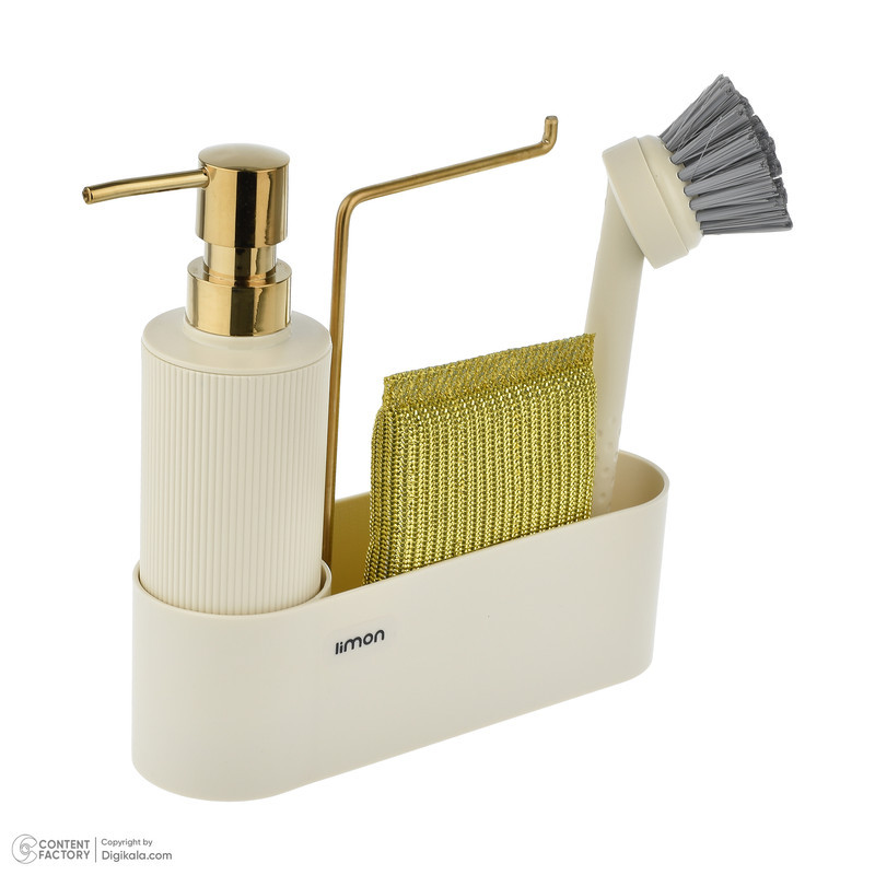 مخزن مایع ظرفشویی لیمون کد RM2124 به همراه استند و فرچه
