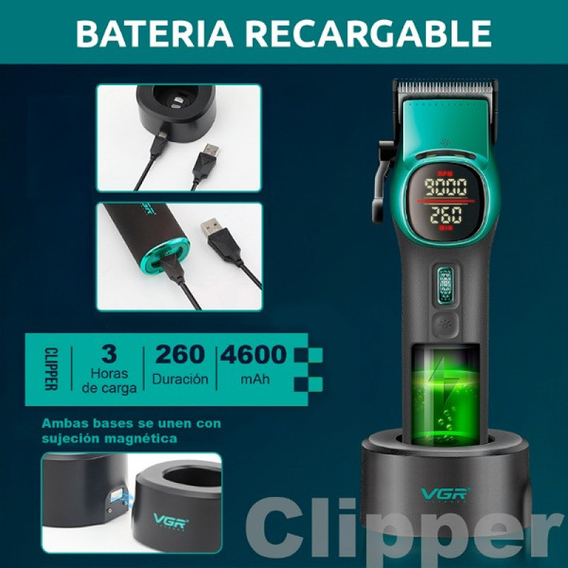 ماشین اصلاح موی سر و صورت شارژی وی جی ار مدل V-885C