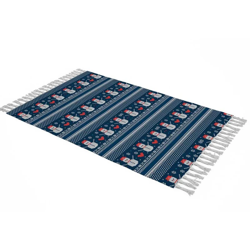 شال مبل طرح آدم برفی کد Q2SH1058 سایز 98x180 سانتی متر