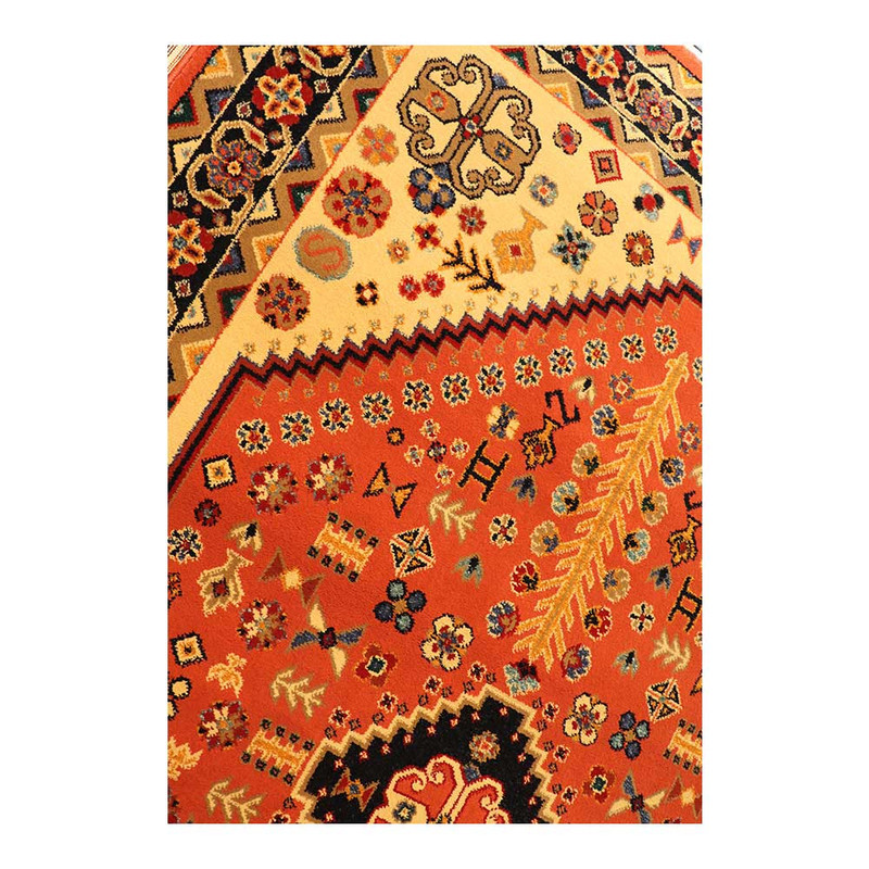 فرش ماشینی 320 شانه زمینه مسی حاشیه مسی مدل شاهسون کد SH-B008-5039