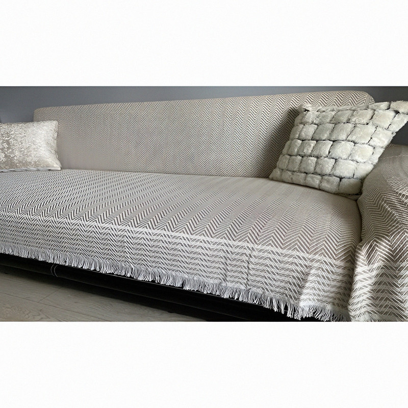 شال مبل و تخت مدل پنبه ترک طرح زیگزاگی سایز 170x310 سانتی‌متر