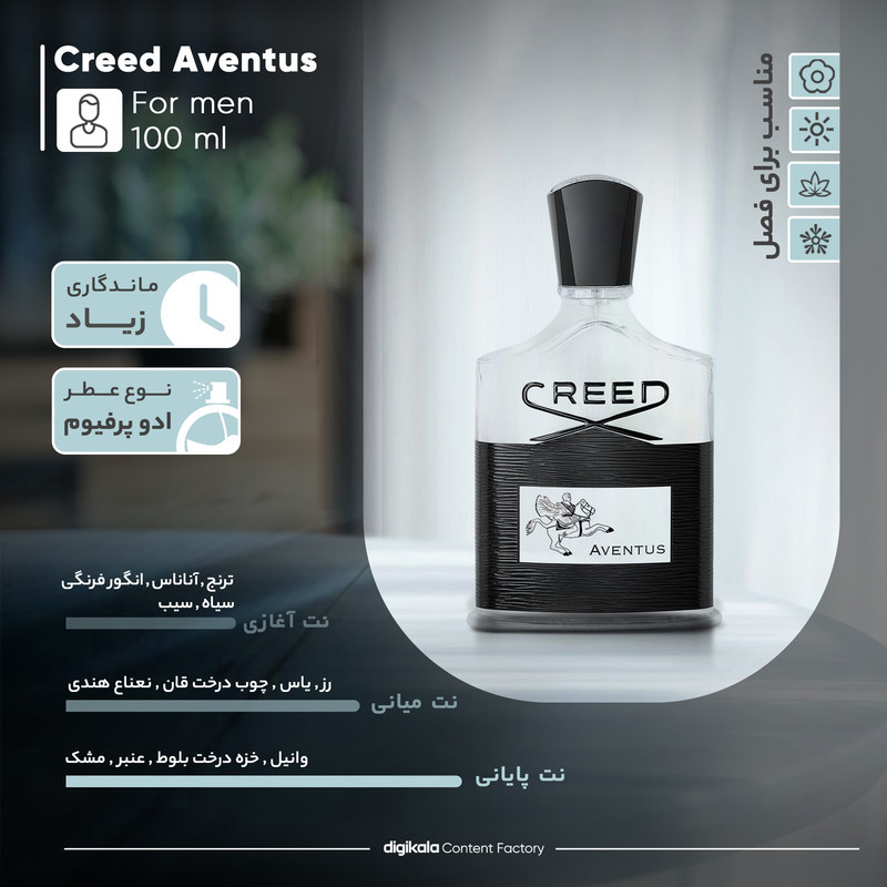 ادو پرفیوم مردانه کرید مدل Aventus حجم 100 میلی لیتر