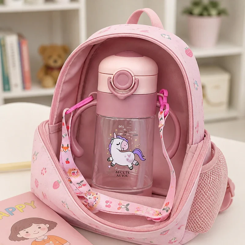 قمقمه کودک مدل نی دار طرح یونیکورن AS CUTE AS YOU گنجایش 0.28 لیتر