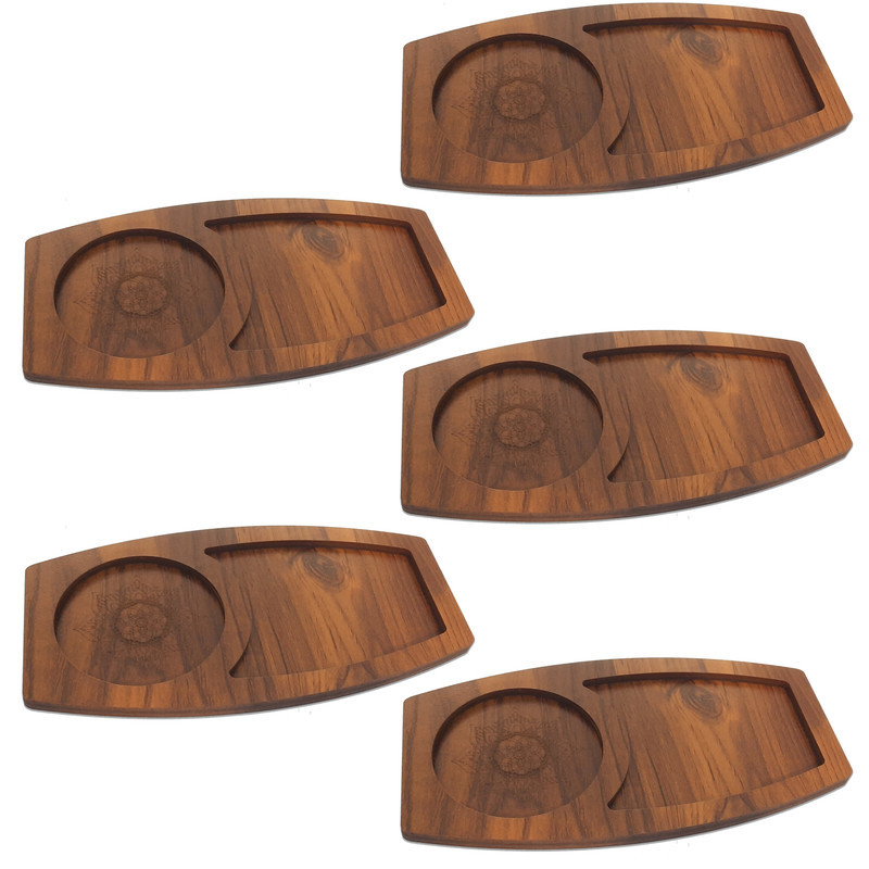 تخته سرو دکوماتوس مدل رز کد ZL2 از جنس MDF، قطر 9 میلی‌متر، مناسب سرو قهوه و چای همراه کیک و شیرینی، شستشو با دست، بسته 5 عددی
