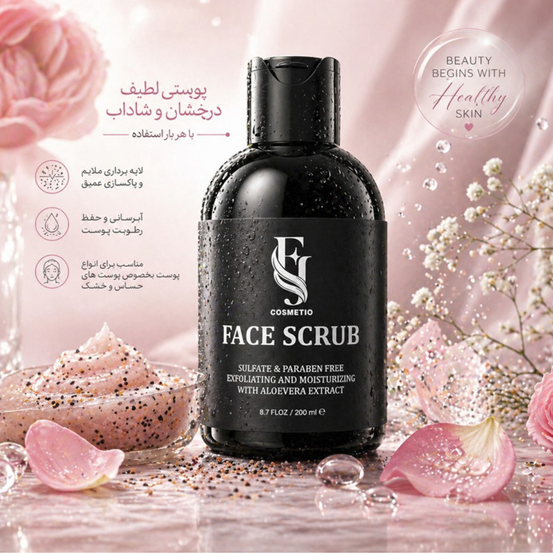 اسکراب صورت افجه مدل SC-VI_08 مناسب انواع پوست حجم 200 میلی لیتر مجموعه 8 عددی