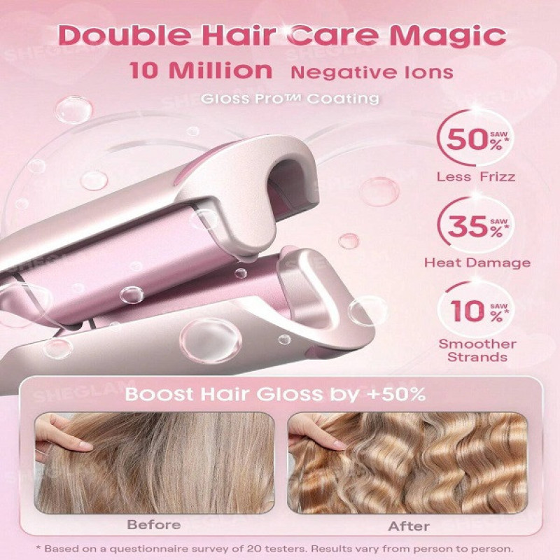 فر کننده مو شیگلم مدل Cupid’s Charm Beach Babe Hair Waver سایز 19 میلی‌متر با تایمر هوشمند و پوشش سرامیکی