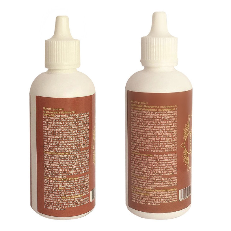 روغن تقویت کننده مو ، مژه و ابرو مرهم یاب مدل زعفران و گانودرما حجم 80 میلی لیتر  مجموعه 2 عددی
