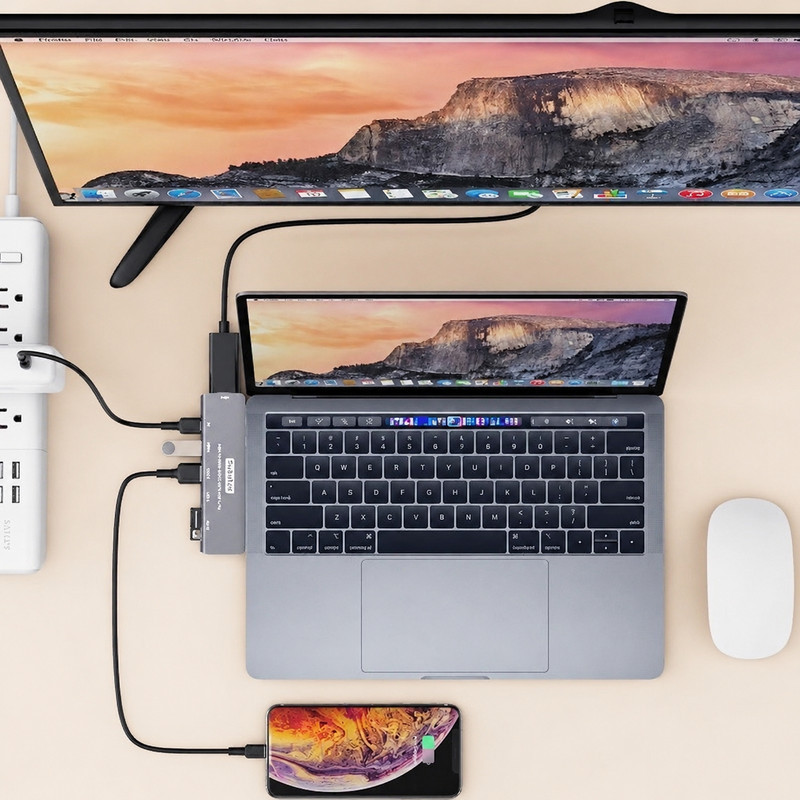 هاب 7 پورت USB-C سیپولار مدل 2Type-C in Mac-HDMI