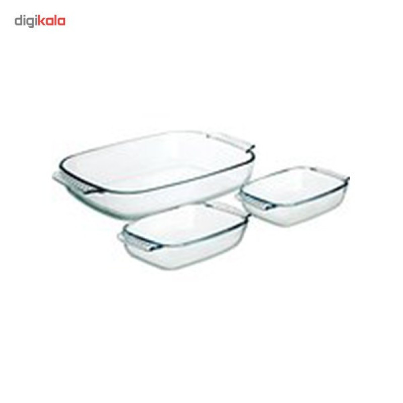 ظرف پخت پیرکس سرو مرغ مدل Rectangular Roaster سه تیکه