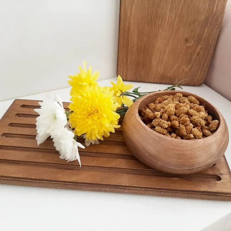 کاسه مدل چوبی طرح گردو خمره‌ای کد ۱۲