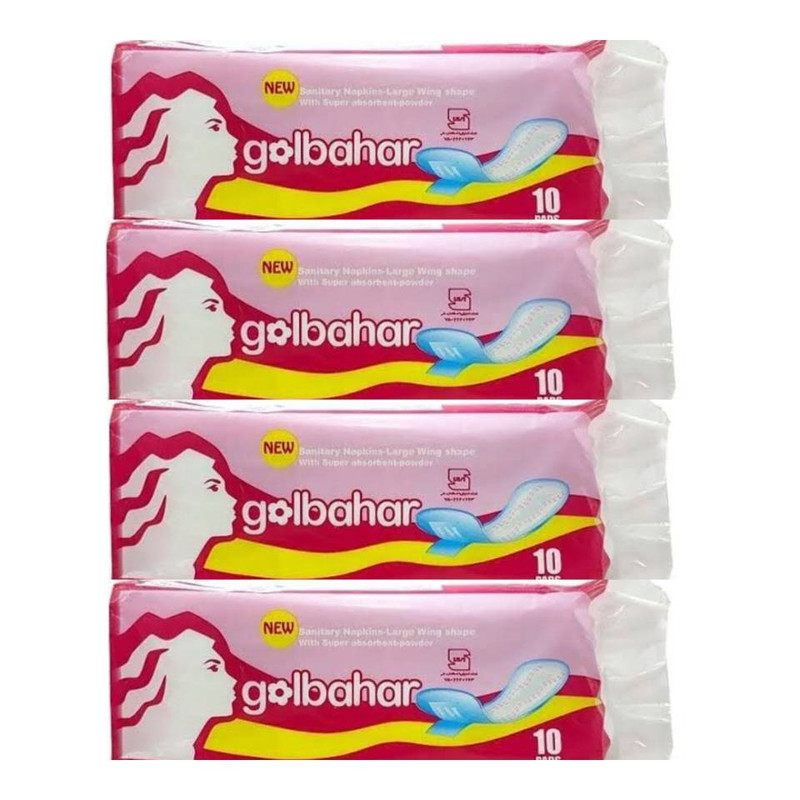 نوار بهداشتی متوسط روز و شب گلبهار مدل GLB سایز بزرگ چهار بسته 10 عددی