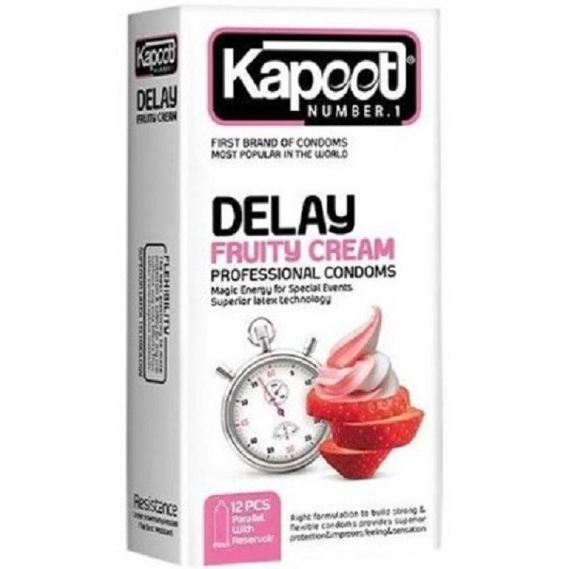کاندوم تاخیری کاپوت مدل 7COOL TIME بسته 12 عددی به همراه کاندوم تاخیری کاپوت مدل DELAY FRUITY CREAM بسته 12 عددی