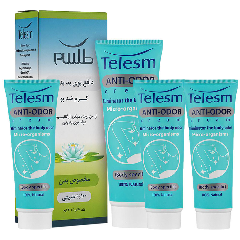 کرم ضدتعریق و رفع بوی بدن طلسم مدل آنتی آدور حجم 40 میلی لیتر مجموعه چهار عددی
