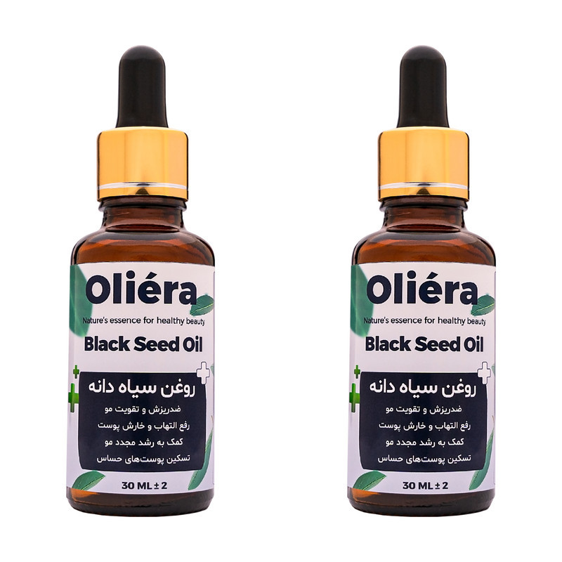 روغن سیاهدانه اُلیئرا مدل +A حجم 30 میلی لیتر بسته 2 عددی