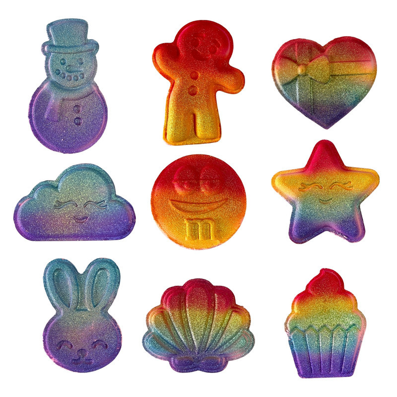 کوکتل پدیکور مدل rainbow وزن 70 گرم بسته 9 عددی