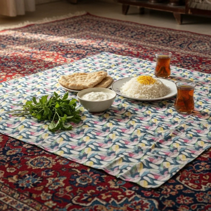 سفره 4 نفره مدل TCA1602062 سایز 120×100 سانتی‌متر