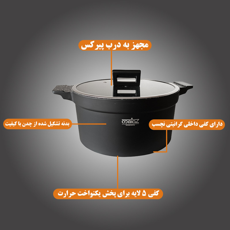 سرویس قابلمه و تابه گرانیت 12 پارچه ماینز مدل R-12