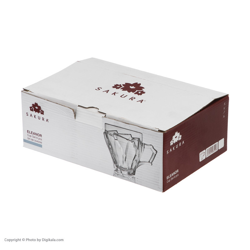فنجان ساکورا مدل الينور کد SK18800400W بسته 6 عددی