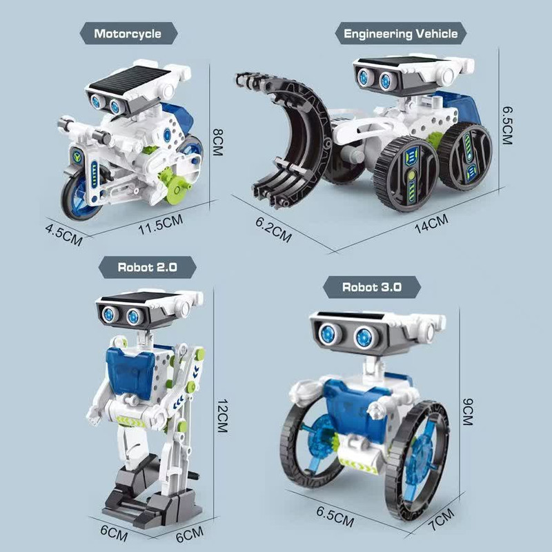 کیت ربات ساختنی ناب سل مدل سولار خورشیدی 12 کاره SOLAR ROBOT KIT 12IN1 با قابلیت حرکت و چرخش