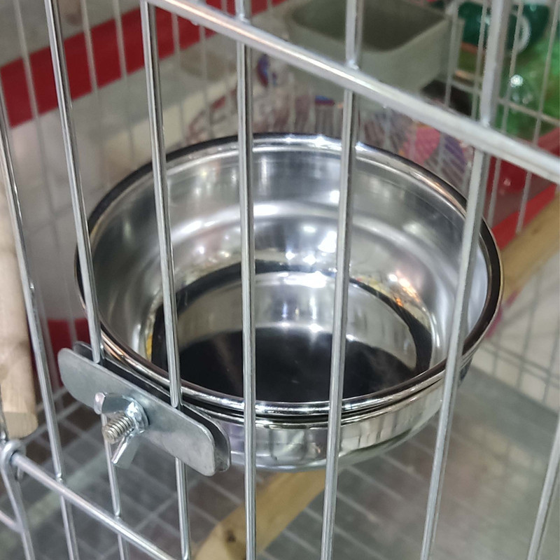 ظرف آب و غذا پرندگان مدل گیره ای استیل کد 13155